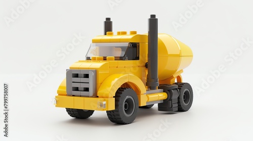 3D render lego plastic truck color yellow aspect ratio 2 1 yellow colors