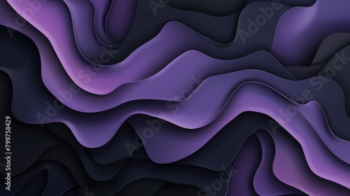 Cool Purple Curvature Ripple Background ,Modern Business 3D Wavy abstract background with textural paper cut wawes and shapes design layout for business presentations,Futuristic tech black background
