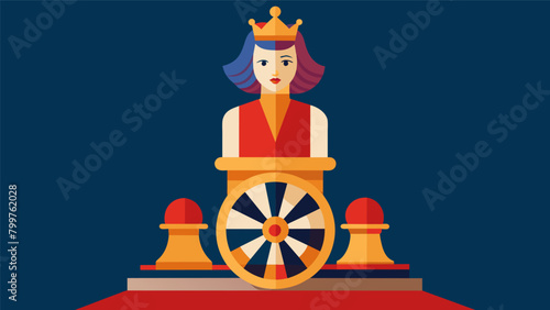 The Queens bold and elegant carriage is captured in the design of the British queen chess piece adding a touch of regal charm to this Revolutionary. Vector illustration