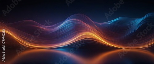 Abstract Waving Particle Technology Background Design. Abstract wave moving dots flow particles,