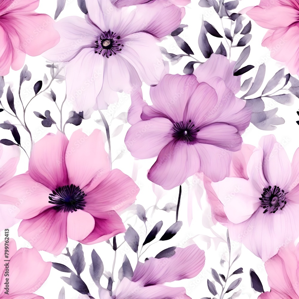 vector illustration of a floral pattern on white background, Ai Generated