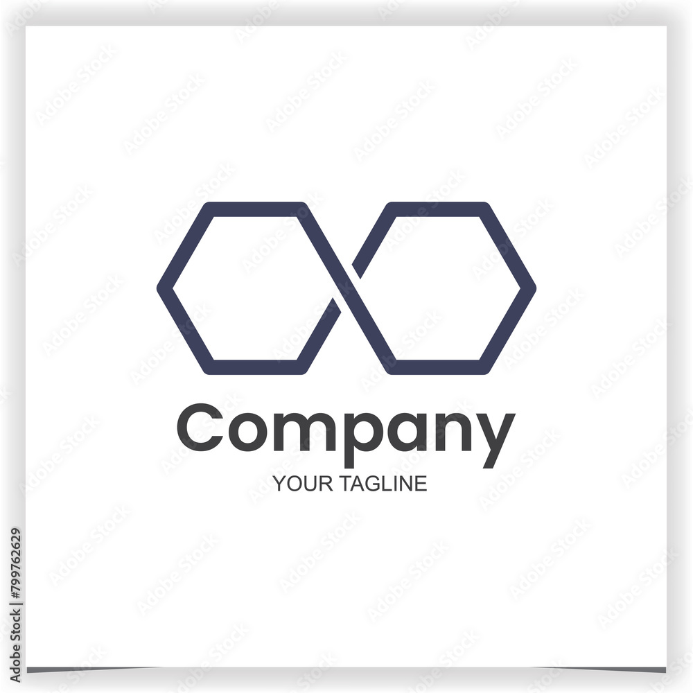 Vector hexagon infinite logo design template Vector hexagon infinite logo design template