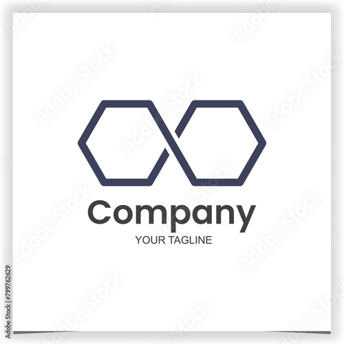 Vector hexagon infinite logo design template