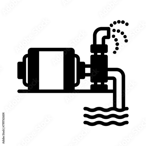 Vector solid black icon for water pump