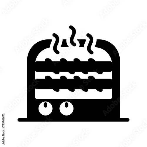Vector solid black icon for Heater