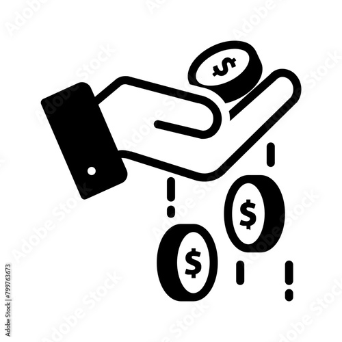 Vector solid black icon for Lost wages