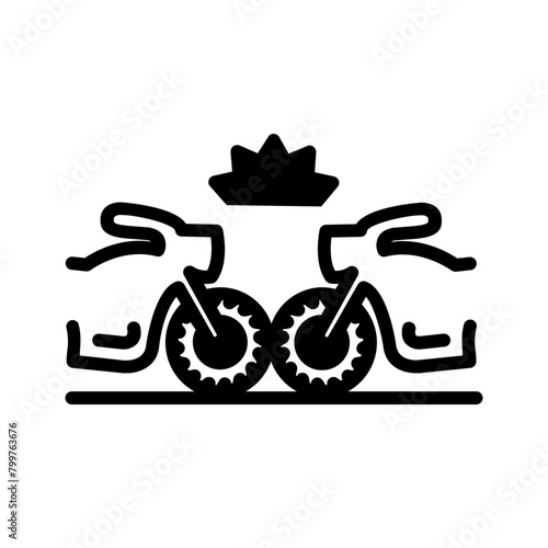 Vector solid black icon for Motorcycle crashes