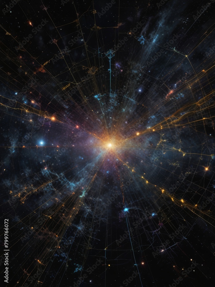 illustration of cosmic web in the space