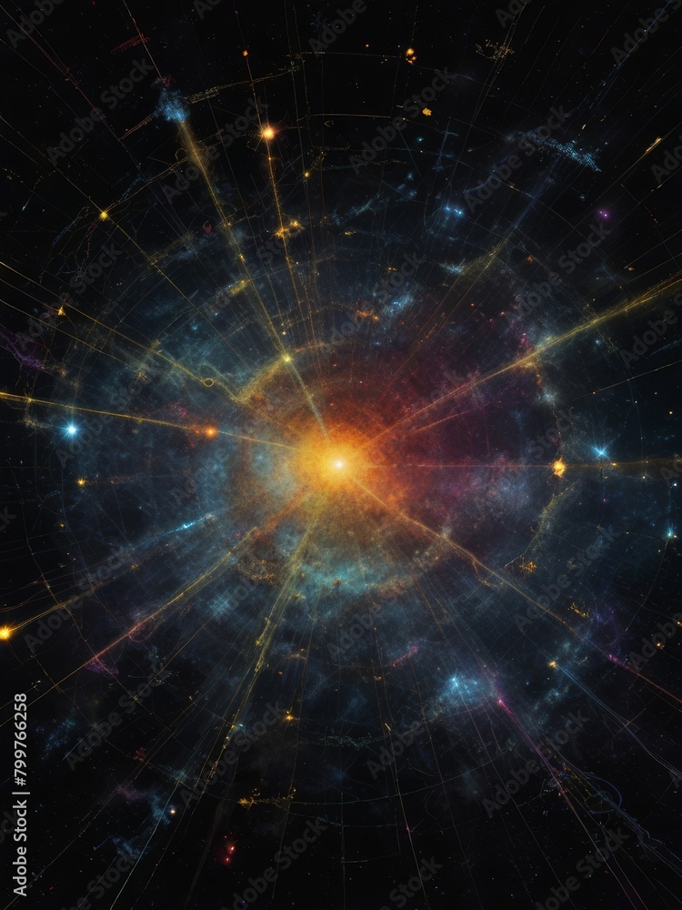 illustration of cosmic web in the space illustration of cosmic web in the space
