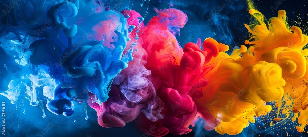 Vibrant Ink Clouds: Dynamic Splash Effects