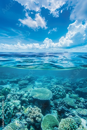 Underwater Coral Reef: Serene Beauty Below the Surface © Kamil