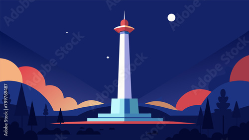 The towering structure of the monument normally a symbol of strength and resilience stands even taller as it proudly displays the nations flag and. Vector illustration