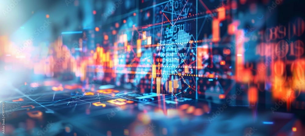 custom made wallpaper toronto digitalCandlestick business economy chart visualization. Generative AI technology.	
