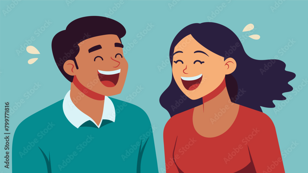 The the watched with pride as the couple laughed together realizing for the first time how their individual fears had been affecting their. Vector illustration The the watched with pride as the couple laughed together realizing for the first time how their individual fears had been affecting their. Vector illustration