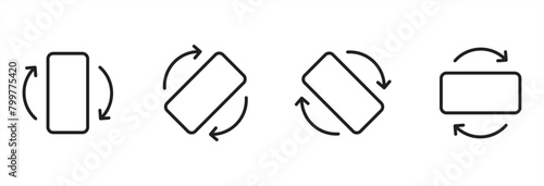 Phone Rotation icons set. Device rotation symbol. Rotate Mobile phone. Rotate smartphone icon. Turn your device. Rotate phone line icon vector illustration in transparent background.
