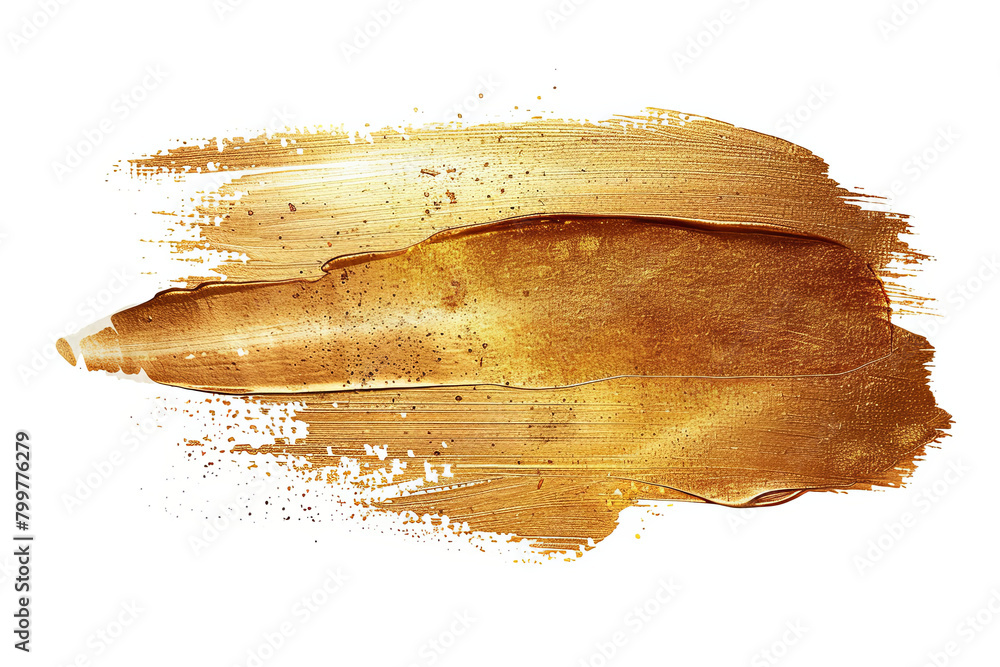 Gold bronze glitter paper piece brushstroke painting blot smear. Abstract glow shine stain on white background Gold bronze glitter paper piece brushstroke painting blot smear. Abstract glow shine stain on white background