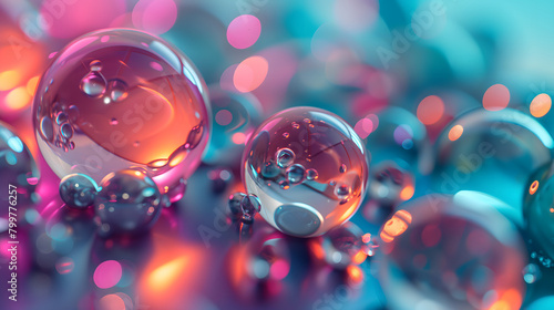 Vivid Bubble Background with Red and Blue Bubbles
