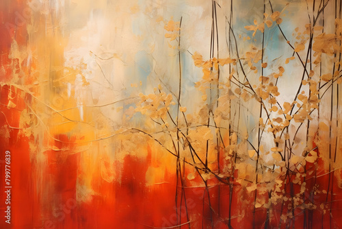 Shimmering Sunlit Serenade, abstract landscape art, painting background, wallpaper, generative ai