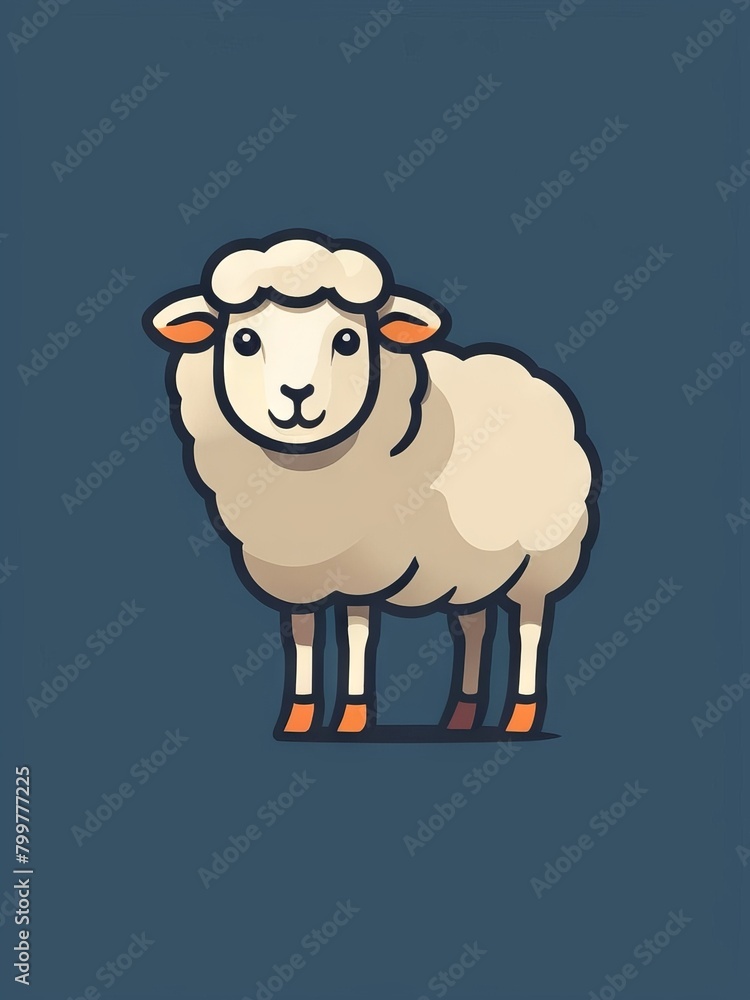 flat illustration of sheep flat illustration of sheep