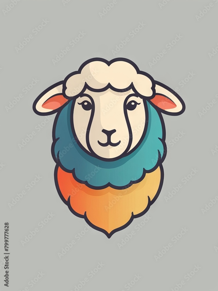 flat illustration of sheep flat illustration of sheep