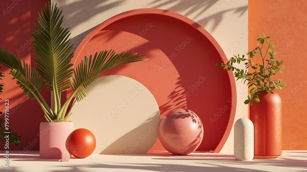 Fototapeta premium Easter eggs in a vase with spring plants