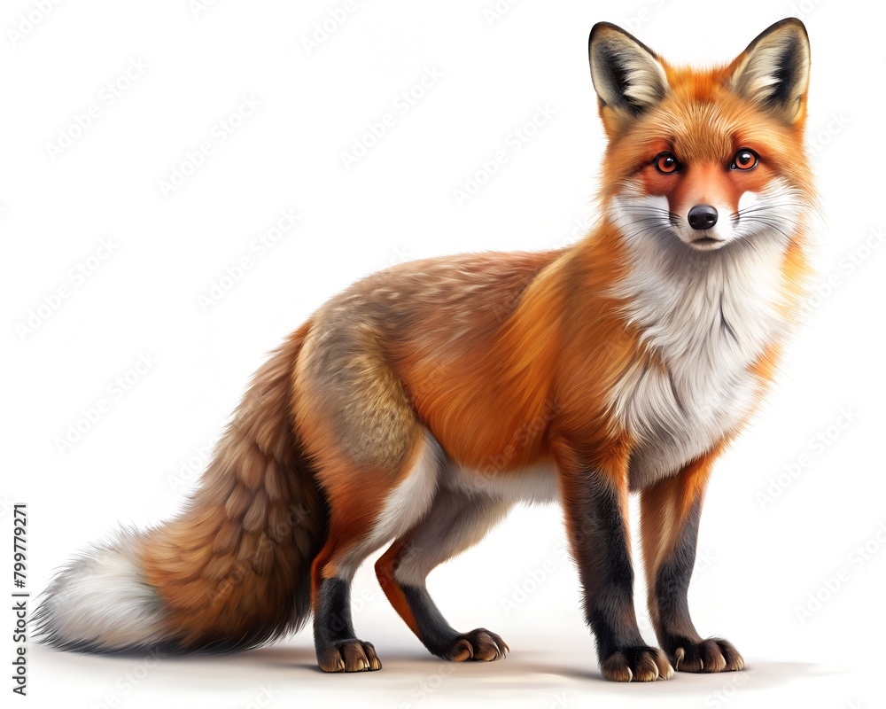 Fototapeta premium a fox on white background