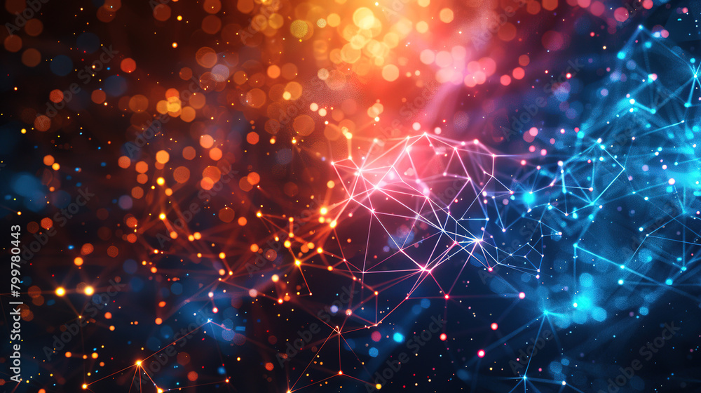 Futuristic Numbers, 3D Neon Geometry in White, Blue, Yellow, and Red, Motion Networks in Cyberspace, Technological Universe Design Futuristic Numbers, 3D Neon Geometry in White, Blue, Yellow, and Red, Motion Networks in Cyberspace, Technological Universe Design