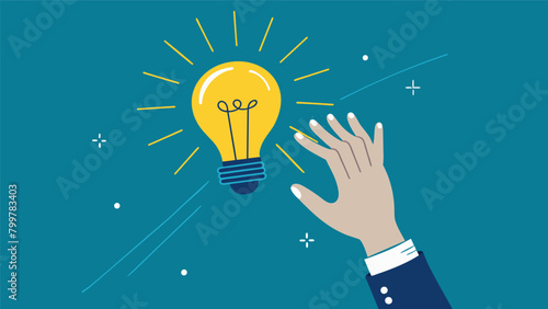 A sketch of a mans hand reaching out to touch a glowing lightbulb representing the spark of inspiration and creativity within oneself..