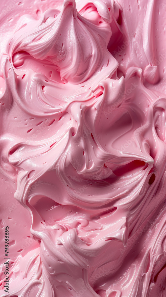 Delicious Pink Ice Cream Close-Up on Textured Background Delicious Pink Ice Cream Close-Up on Textured Background