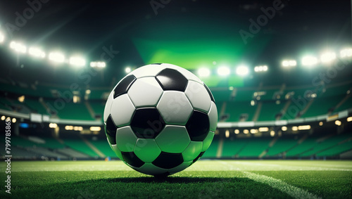 soccer ball on stadium © Ali Clicks