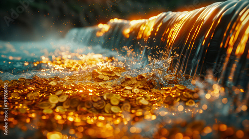 River flowing with gold