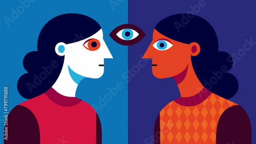 They moved in perfect sync their eyes speaking a language only they knew.. Vector illustration