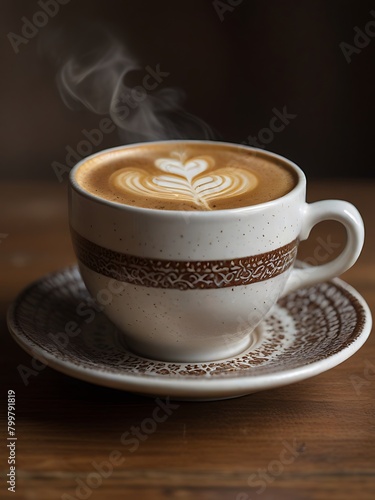 a Cup of Coffee on a Wooden Table