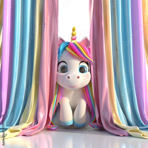Bashful Baby Unicorn Peekin...
