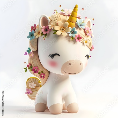 Festive White Baby Unicorn ...