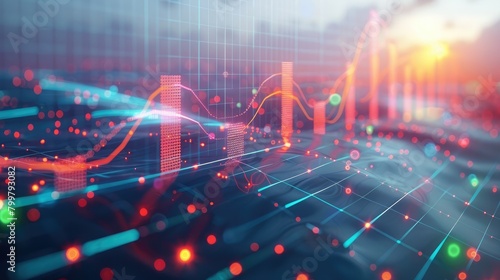 A graph depicting predictive analytics for demand forecasting in the energy sector. Generative AI.