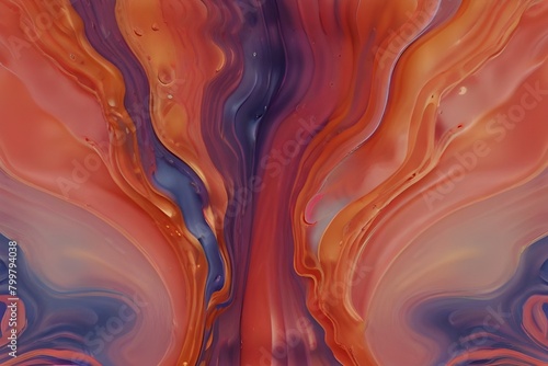 Abstract coral color fluid background Generator AI  photo