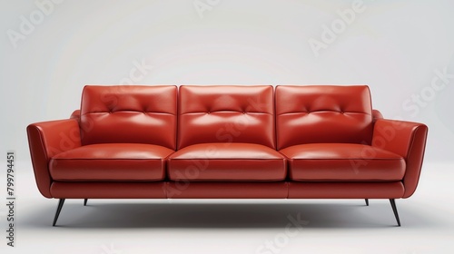 Leather Sofa Modern: A 3D vector illustration of a modern leather sofa
