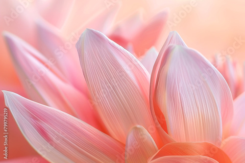 Delicate petals of a flower unfolding in abstract 