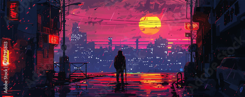 Cyberpunk. vector simple illustration