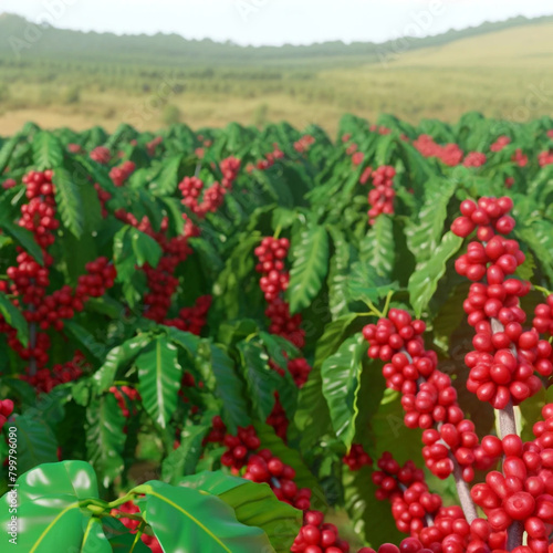 red cherry coffee plantation
