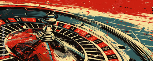 Roulette casino vintage sketch hand drawn. vector simple illustration