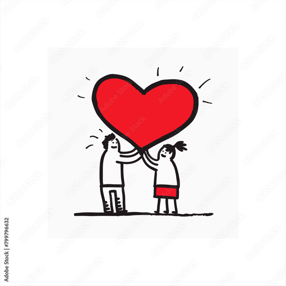 simple logo image of two people holding a heart