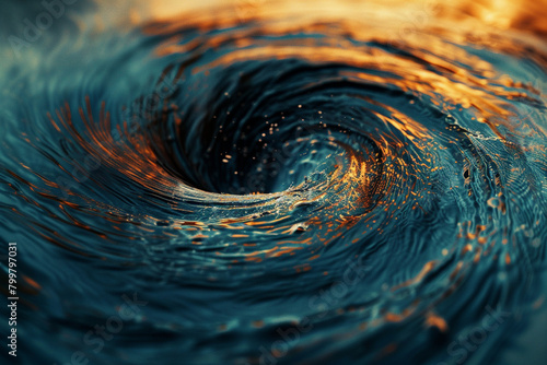 A whirlpool displays delicate swirls in its waters. © Naeem