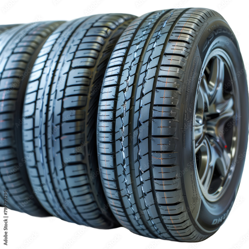 Car tires On isolated transparent PNG background