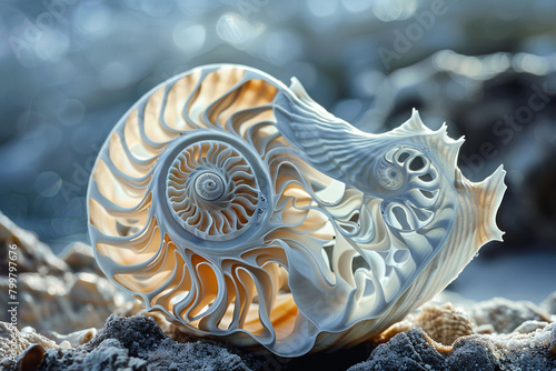 Swirls pattern a shell from the depths of a mermaid's kingdom.