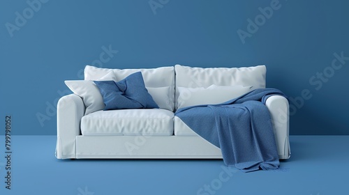 Sofa Bed Convertibility: A 3D illustration showcasing the easy convertibility of a sofa bed photo