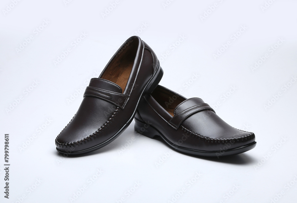 dark brown loafers shoes isolated on white background dark brown loafers shoes isolated on white background