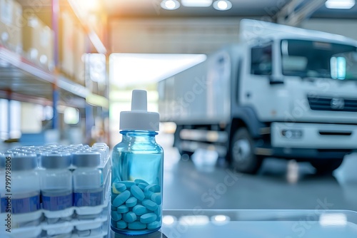 Efficient healthcare supply chain management ensures timely delivery of medical supplies and medications. Concept Healthcare Supply Chain Management, Timely Delivery, Medical Supplies, Medications photo