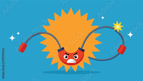 A trip wire with the smallest triggers causing major shifts in mood.. Vector illustration